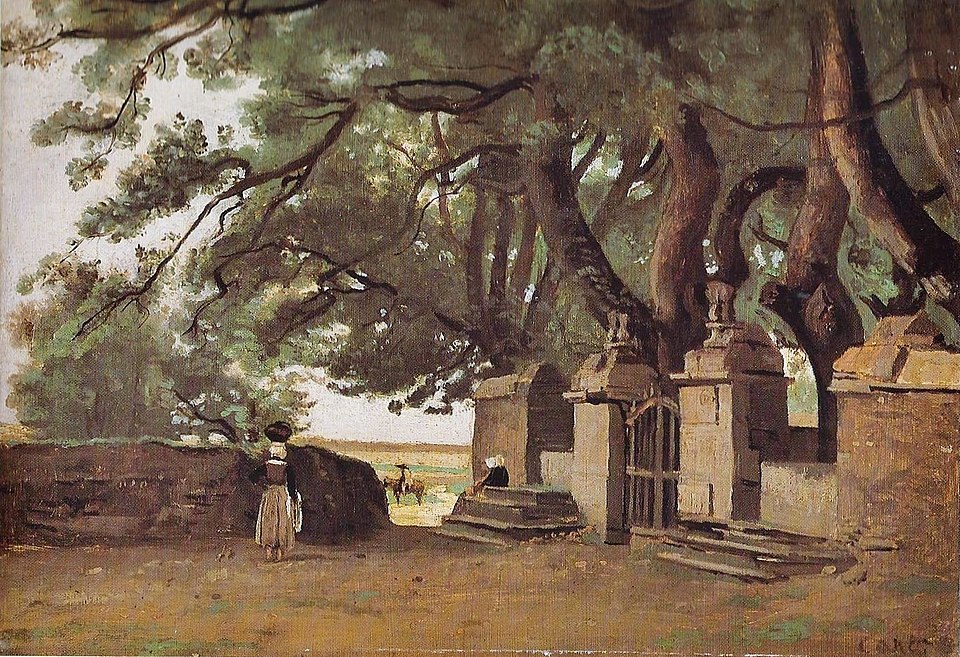 toile de Corot représentant la fontaine (musée du Louvre)